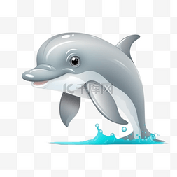 卡通可爱小海豚图片_卡通可爱小动物元素海豚