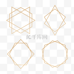 结婚图片_简约金线金色几何线条边框