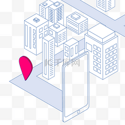 高楼大厦线性图片_线性城市线描手机