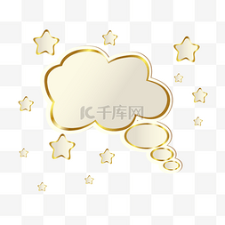 云彩气泡图片_金色的云彩语音泡沫标签贴纸