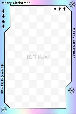 圣诞节文本框图片_圣诞潮流时尚酸性金属时尚箭头边