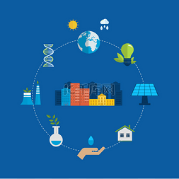 绿色经济背景图片_生态环境和生态友好型能源图标