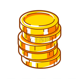 金币堆叠的插图银行和金融偶像经