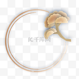 中国风古风树木剪纸边框