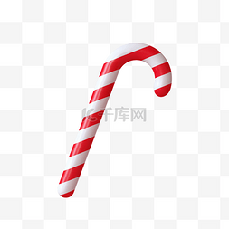 庆圣诞迎元旦海报图片_红色卡通3D立体圣诞圣诞节拐杖