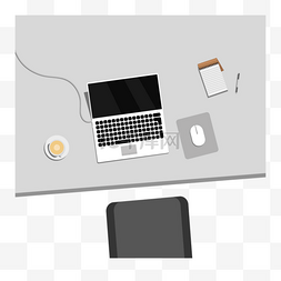 灰白色简约电脑工作桌