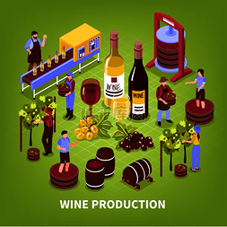 饮料生产图片_葡萄酒生产组成葡萄园压榨葡萄装
