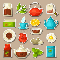 茶袋图片_一套茶和配件、包和水壶。