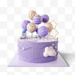 紫色巧克力棒棒糖蛋糕