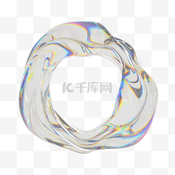 玻璃图片_c4d酸性玻璃流体圆环