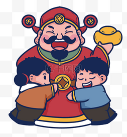 初五接财神图片_新年新春年初五迎财神接住财神