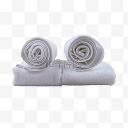 白色浴巾静物纯棉毛巾卷