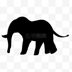 大象剪影非洲幼小