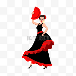 红色的广告图片_西班牙弗拉门戈美丽舞者