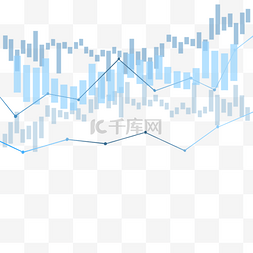 十岁蜡烛图片_股票k线图上升趋势市场投资蓝色