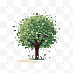 排排小树图片_卡通绿色清新小树植物