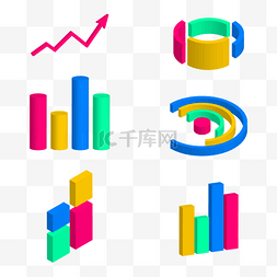 2.5D统计分析数据图表柱状图套图