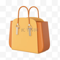 品牌女包logo图片_3d立体时尚黄色手提包