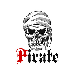 危险头骨图片_死去的海盗纹身符号画着邪恶的人