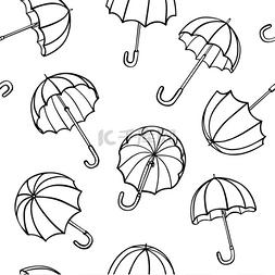 矢量手绘天气图片_矢量无缝模式从遮阳伞
