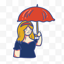 红伞伞图片_撑红伞的小女孩