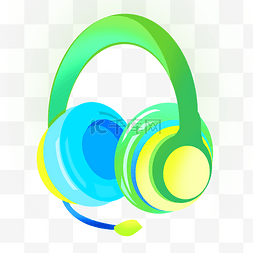 电竞装备绿色耳机耳麦