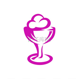 冰淇淋圣代碗孤立的图标矢量粉红