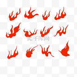 红色火焰火苗火纹套图中国风古风