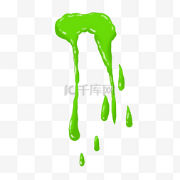 绿色水滴果冻液体