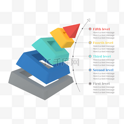 步骤流程图图片_3d彩色商务图表金字塔流程图