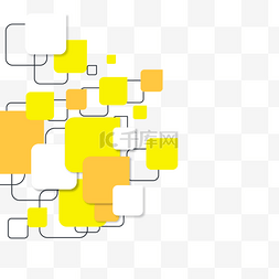 抽象边框黄色方块