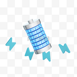 节电池电量图片_C4D蓝色能源电池