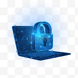 蓝色笔记本电脑图片_数据保护系统笔记本电脑光效锁头