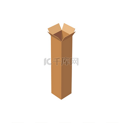 方形盒子白色图片_纸箱交付和运输包装独立实物模型