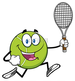网球球卡通吉祥物 