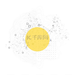 互联网图片_具有动态粒子的时尚现代科学或技