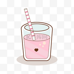 超强吸水图片_饮料玻璃杯粉色吸管图片卡通
