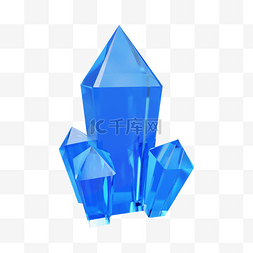 3DC4D立体蓝色水晶