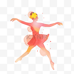 芭蕾舞女孩跳舞水彩画