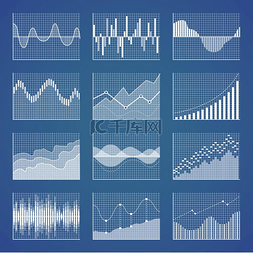 数学图片_带有网格集合的坐标系图形。