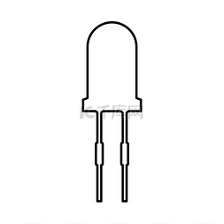 光控制图片_发光二极管黑色图标。