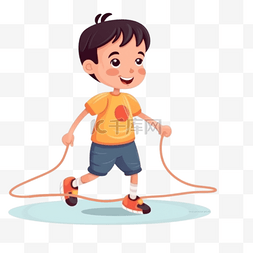 娱乐儿童图片_卡通手绘跳绳儿童