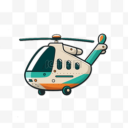 一架直升机平面卡通素材