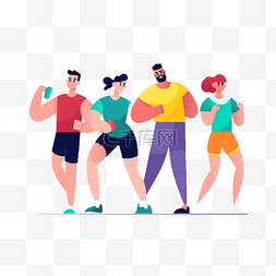 健身图片_创意卡通运动健身插画
