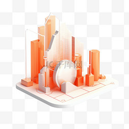 绘画免抠图标图片_3D金融商务橙色图标免抠元素