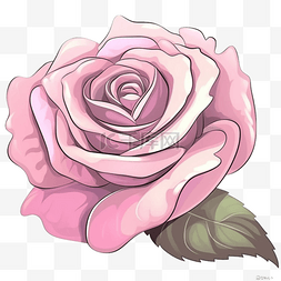 扁平卡通免抠图素材玫瑰花