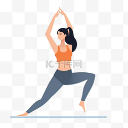 卡通手绘瑜伽运动健身