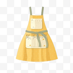 黄色围裙厨房厨房用品工具做饭美
