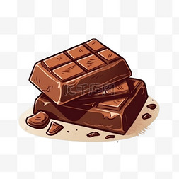 白瓷盘甜点图片_卡通手绘甜品巧克力