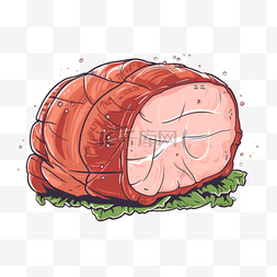 猪肉手绘卡通图片_手绘插画风免抠元素猪肉